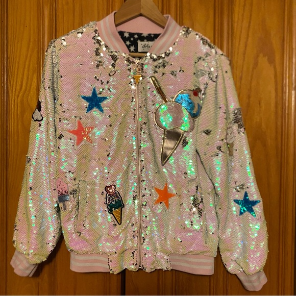 Lola + The Boys Ice Cream Sequin Jacket - Picture 2 of 6
